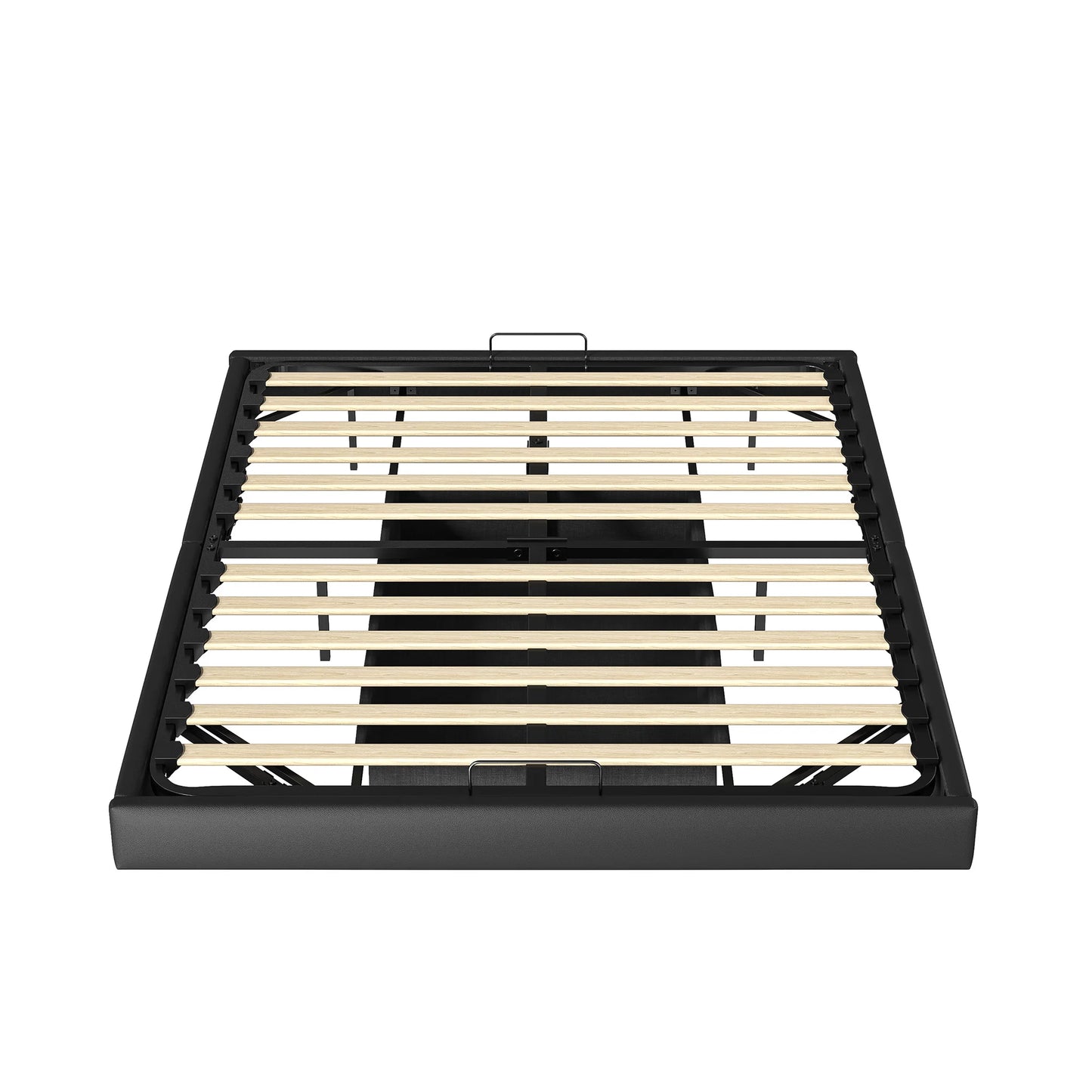 Rosahqnda Doppelbett 160 x 200 cm mit LED-Beleuchtung, Lattenrost aus Metall, schwebender Bettrahmen mit Licht, Schwarz (ohne Matratze)