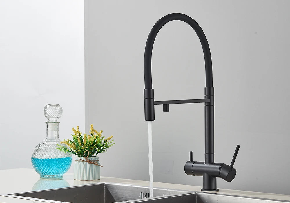 Black Grey Filtered Kitchen Faucet Water Filter Kitchen Faucets Filter Faucet Mixer Water Purification Water Drinking Water Taps