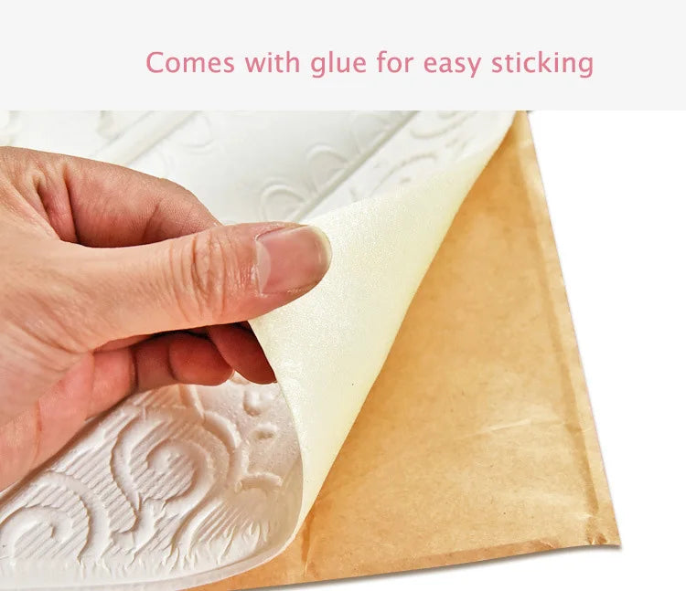 10Pcs 70*70cm Ceiling Wallpaper 3D Brick Waterproof Wall Stickers Foam Wall Paper Self-Adhesive Home Decor