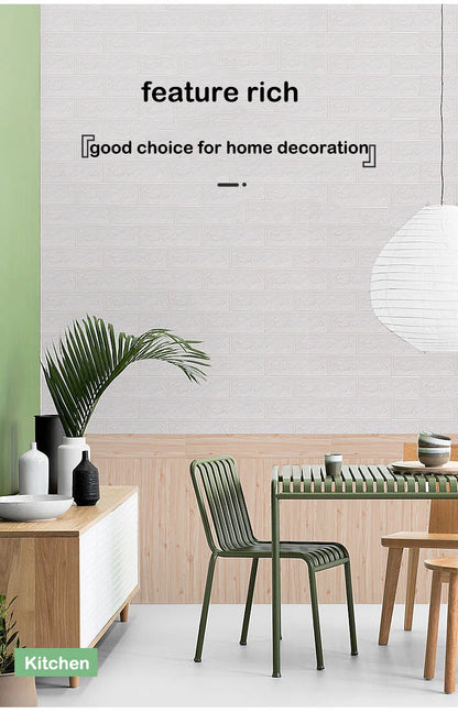1-30Pcs 35cmx30 3D Wall Panels Stickers Wallpaper DIY Waterproof for Living Room Bedroom Kitchen Background Decoration