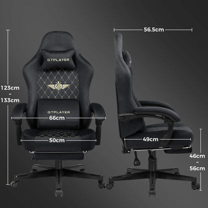 GTPLAYER Gaming Stuhl Stoff Gaming Chair Ergonomisch Bürostuh PC Stuhl, Verstellbarer und Drehbarer Schreibtischstuh