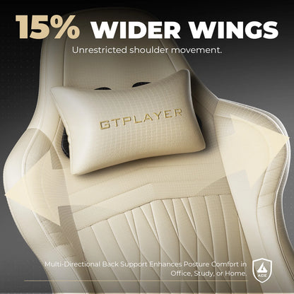 GTPLAYER Gaming Stuhl, Ergonomischer Gaming Sessel Schreibtischstuhl PC mit Fußstütze Lautsprecher Musik Bürostuhl bis 150kg