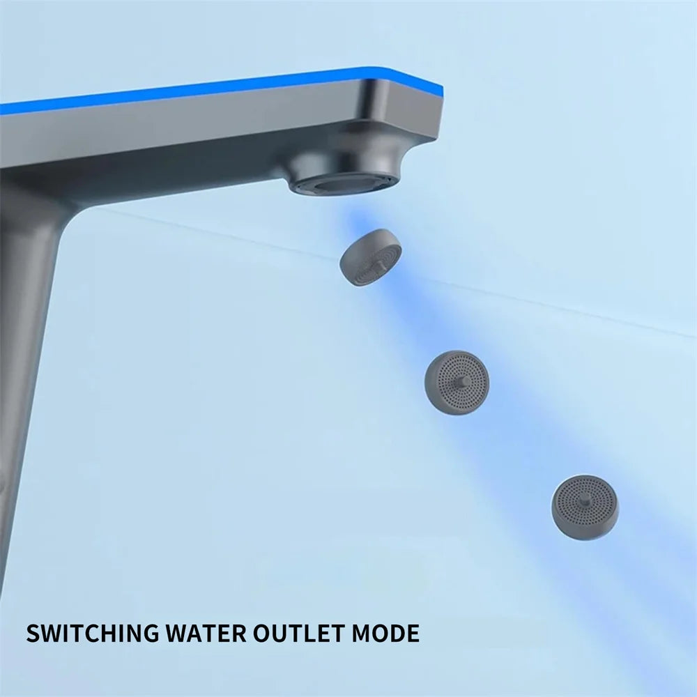 Intelligent LED Digital Display Bathroom Basin Faucet Tap Hot Cold Temperature Sensing Faucet Toilet Bathroom Household Faucet