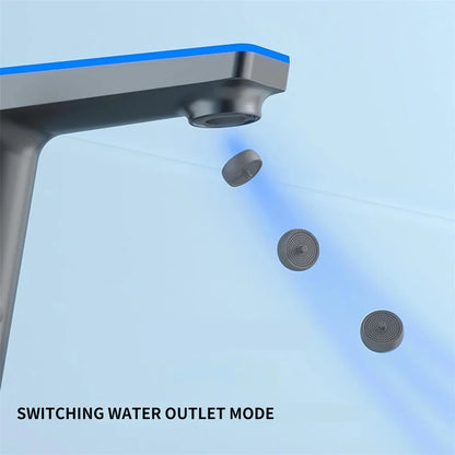 Intelligent LED Digital Display Bathroom Basin Faucet Tap Hot Cold Temperature Sensing Faucet Toilet Bathroom Household Faucet