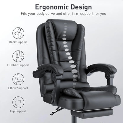 Executive Office Chair with Footrest High Back Desk Chair Ergonomic Recliner Computer Chair Gaming Chairs for Home