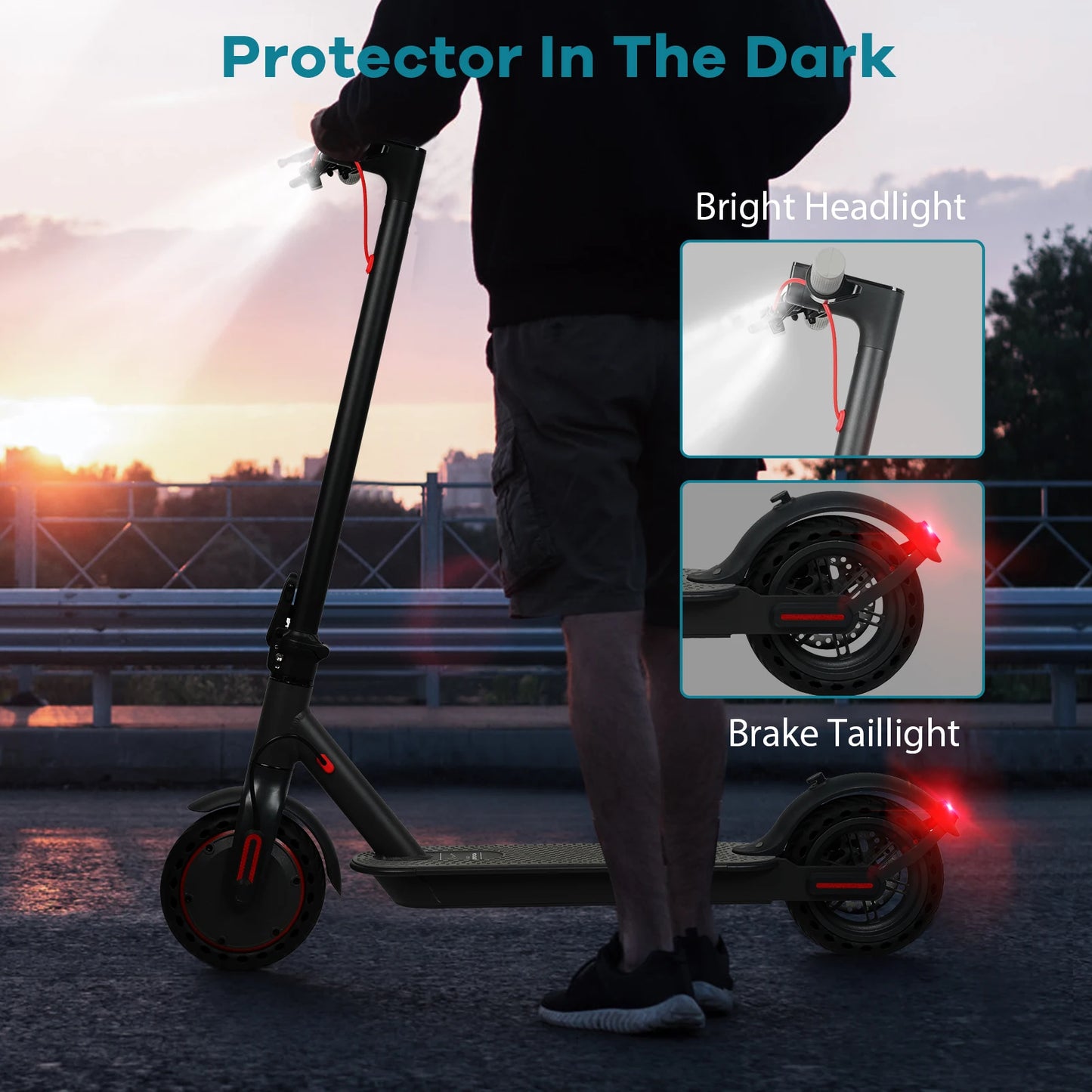New 2025 AOVOPRO 31KM/H Adults Electric Scooter 36V 350W 25/35KM Long Range 8.5 Inch Dual Brake Folding Electric Kick Scooter.