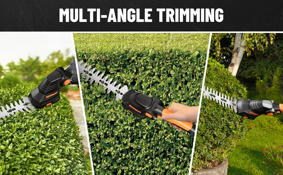 DOVAMAN 7,2 V Akku-Rasenschere, Griff mit drei Positionen, 80-Minuten-Schnellladung, 1500 mAh Akku, kompakte elektrische Schere