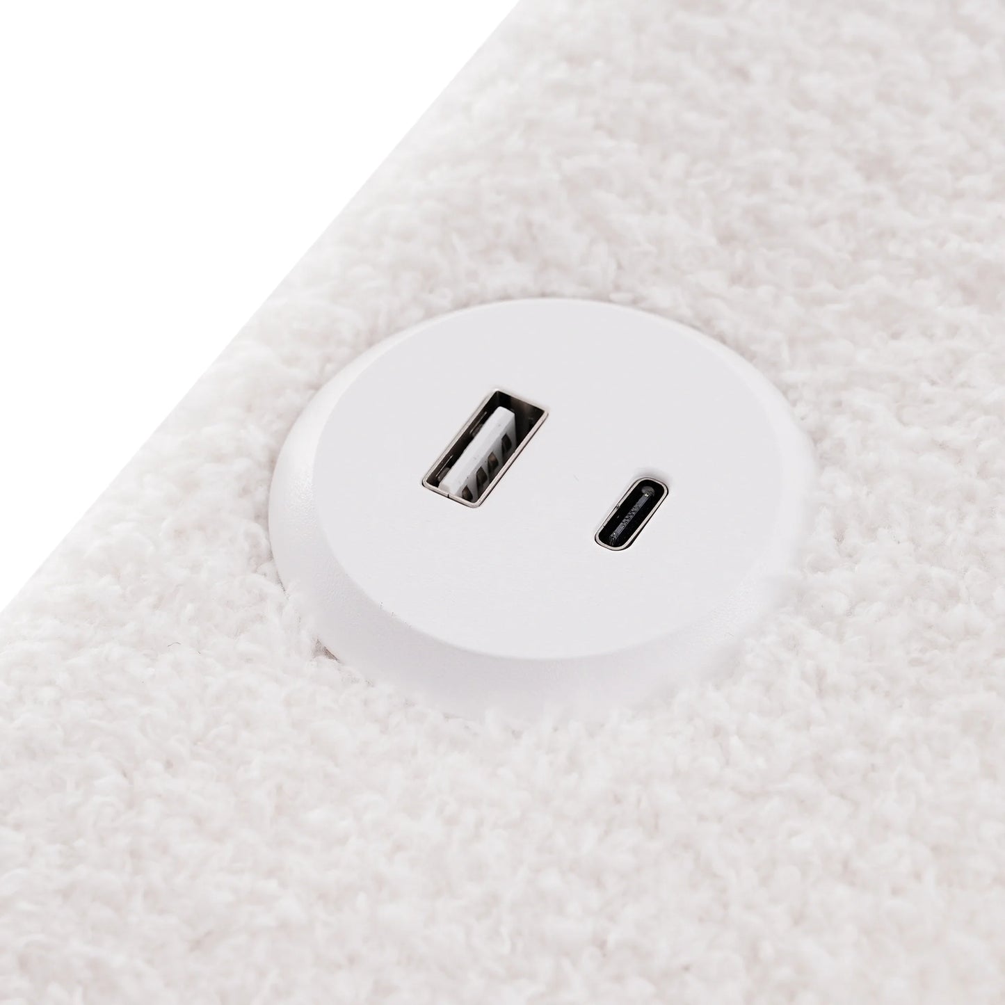 Polsterbett Doppelbett mit USB-Ladeanschluss,LED-Beleuchtung, Funktionelles bett mit Höhenverstellbarem Kopfteil(Ohne Matratze)