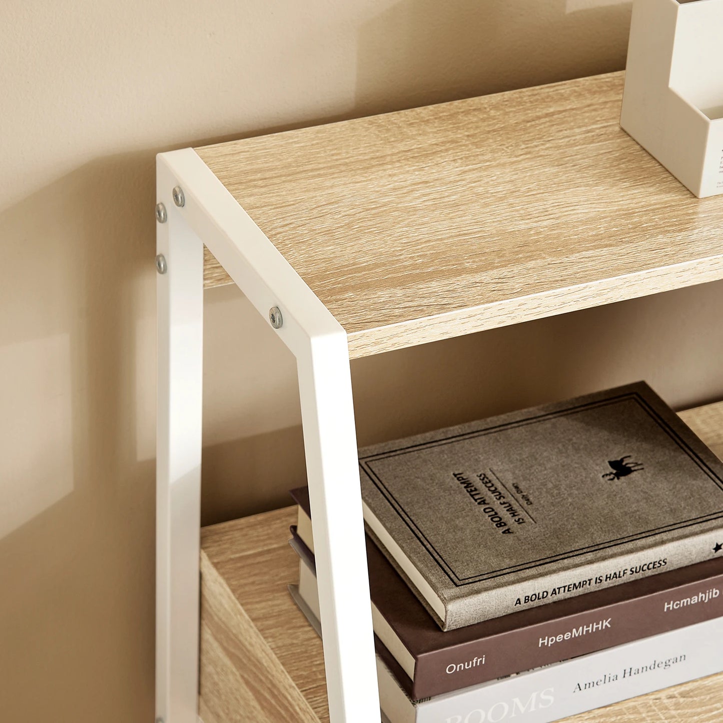 SoBuy FWT63-N Schreibtisch mit Ablage und Fach Computertisch Arbeitstisch Bürotisch Tisch mit Schublade