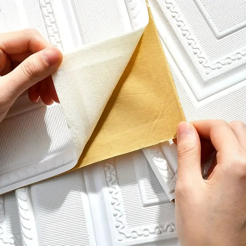 70cm*70cm 3D Room Decor Warm Decoration Self-adhesive Wall Stickers Foam Waterproof Anti-collision Wallpaper Ceiling Background