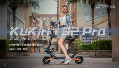 New urban/off-road electric scooter Kukirin G2 PRO 1000W 48 v15.6ah 45HP/H foldable electric scooter with seat.