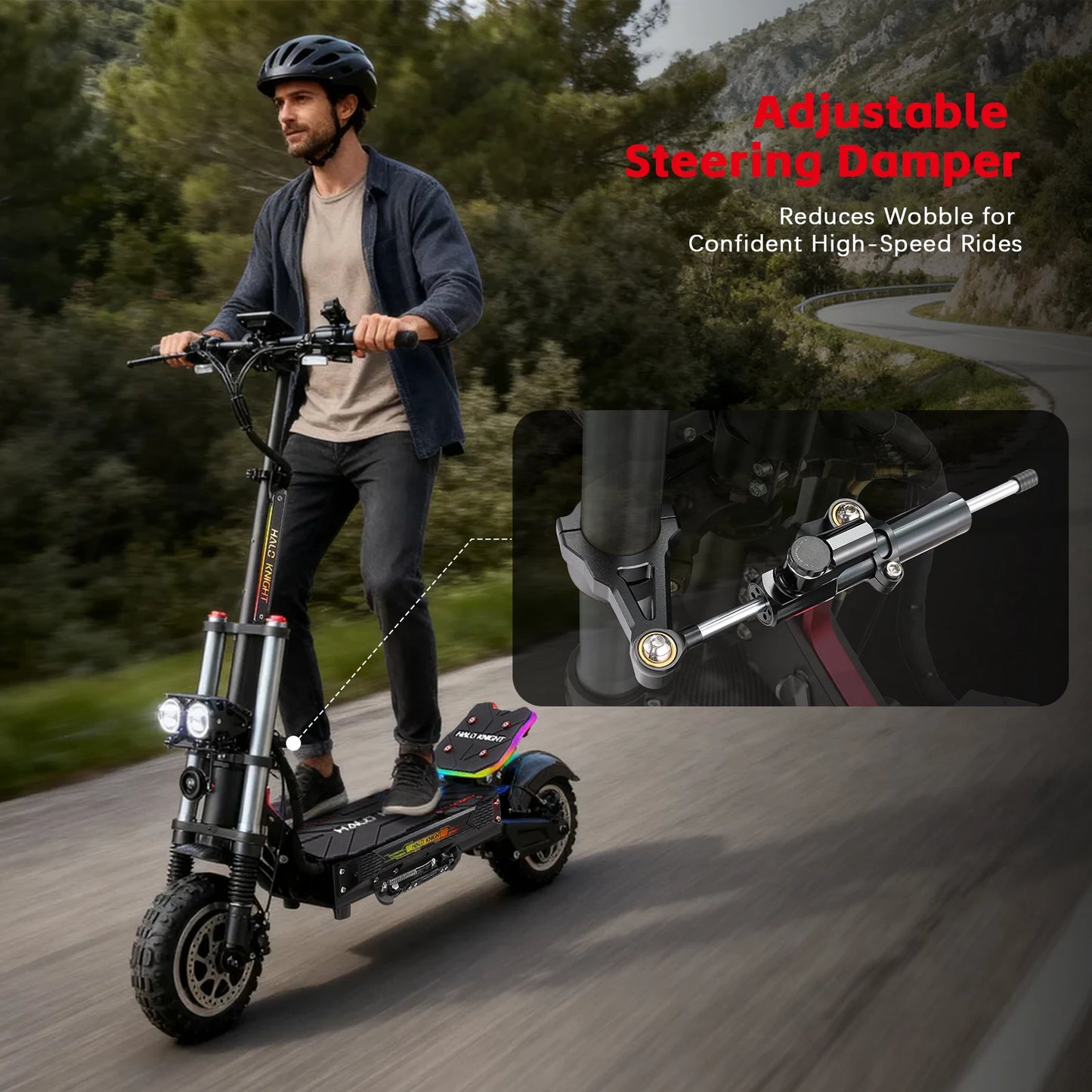 HALO KNIGHT T107Pro 6000W Adult Electric Scooters 95km/h Professional Powerful E Scooter 60V 38.4Ah Dual Motor Fast E-scooter.