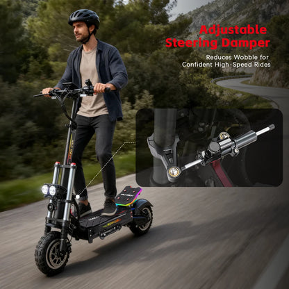 HALO KNIGHT T107Pro 6000W Adult Electric Scooters 95km/h Professional Powerful E Scooter 60V 38.4Ah Dual Motor Fast E-scooter.