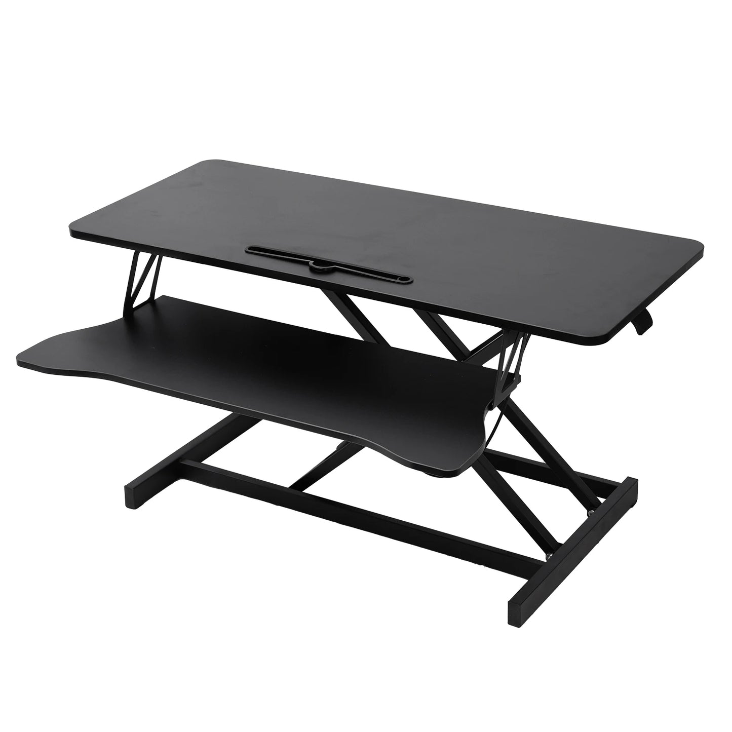 Verstellbarer Stehpult-Konverter, höhenverstellbarer Schreibtisch-Riser, schwarz