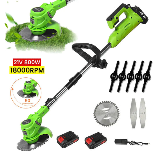 Elektrischer Rasenmäher, faltbar, für Zuhause, Garten, Rasentrimmer, 90 cm, verstellbare Größe, Hand-Backwerkzeug für 21 V-Batterie