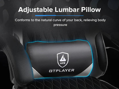 GTPLAYER Gaming Stuhl, Gamer Stuhl, Ergonomischer Bürostuhl mit Fußstütze Verstellbare Lenden und Kopfkissen, Gaming Chair