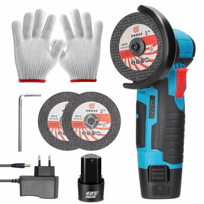 12 V Mini-Winkelschleifer Mini-Haushalt wiederaufladbar 19500 U/min Schneidemaschine Poliermaschine Elektroschleifer Poliermaschine