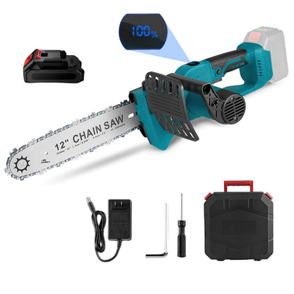 12 zoll Bürstenlosen Elektrische Kettensäge Mit Öler Cordless Elektrische Säge Garten Holzbearbeitung Schneiden Werkzeug Für Makita 18V Batterie pin