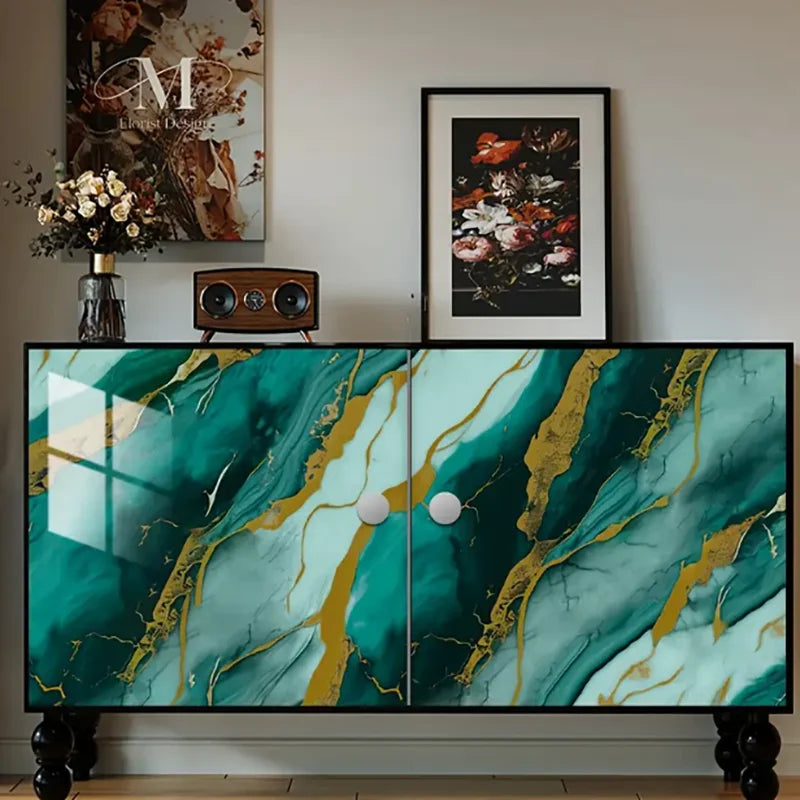 Marble Pattern Wall Panel Peel and Stick Wallpaper Decorative European Style Wall Art for Living Room Bedroom Home Decoration