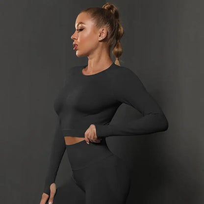 Cuties Women's Long Sleeve Top Sport Tops Yoga For Female Running Tight Tops Workout Suit Long Tee.