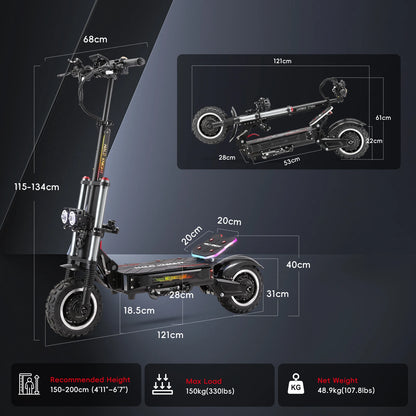 HALO KNIGHT T107Pro 6000W Adult Electric Scooters 95km/h Professional Powerful E Scooter 60V 38.4Ah Dual Motor Fast E-scooter