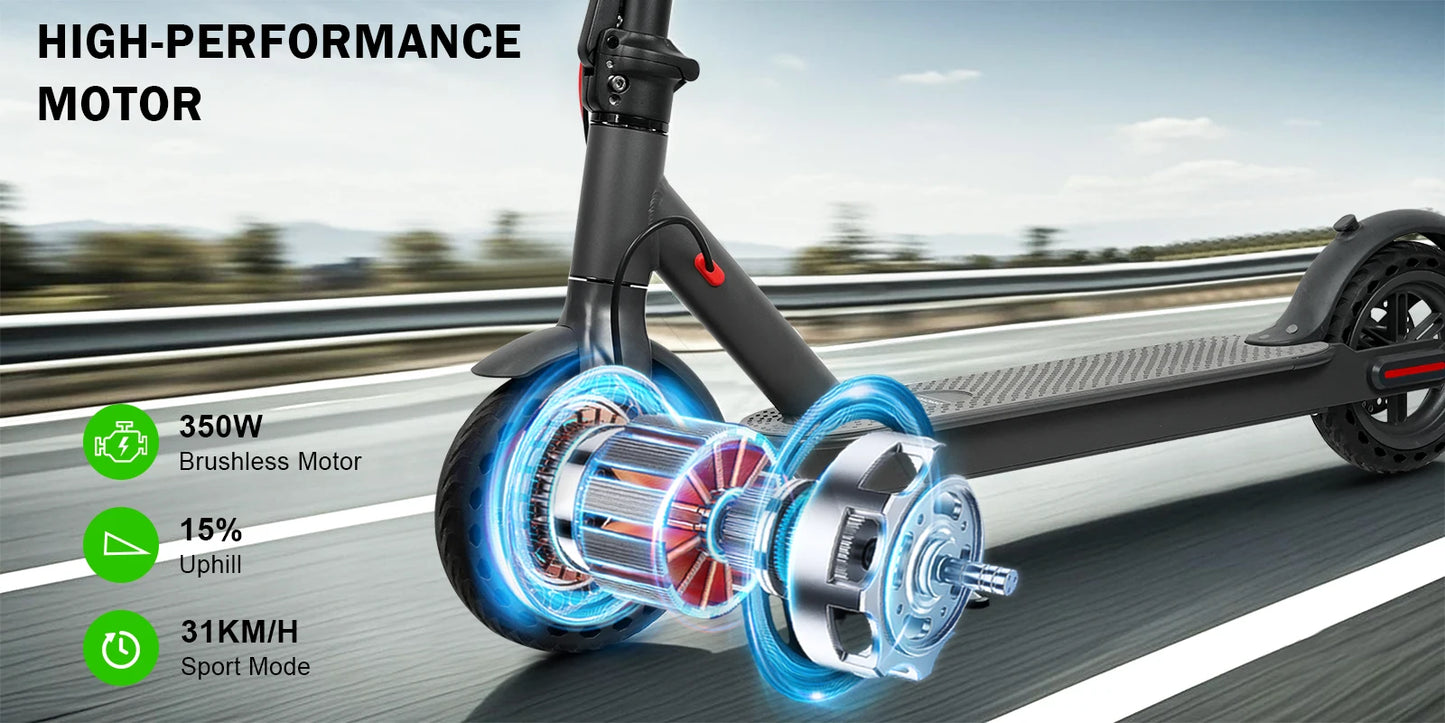 AOVOPRO ES80 500W Electric Scooter for Adults 35KM Long Range 31KM/H Fast Speed Folding Electric Scooter 8.5 Inch Smart Escooter