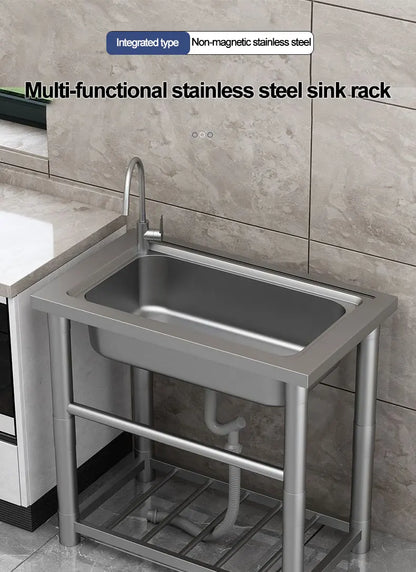 304 stainless steel sink, single-sink sink, household vegetable-washing sink, under-sink sink, large single sink, kitchen water