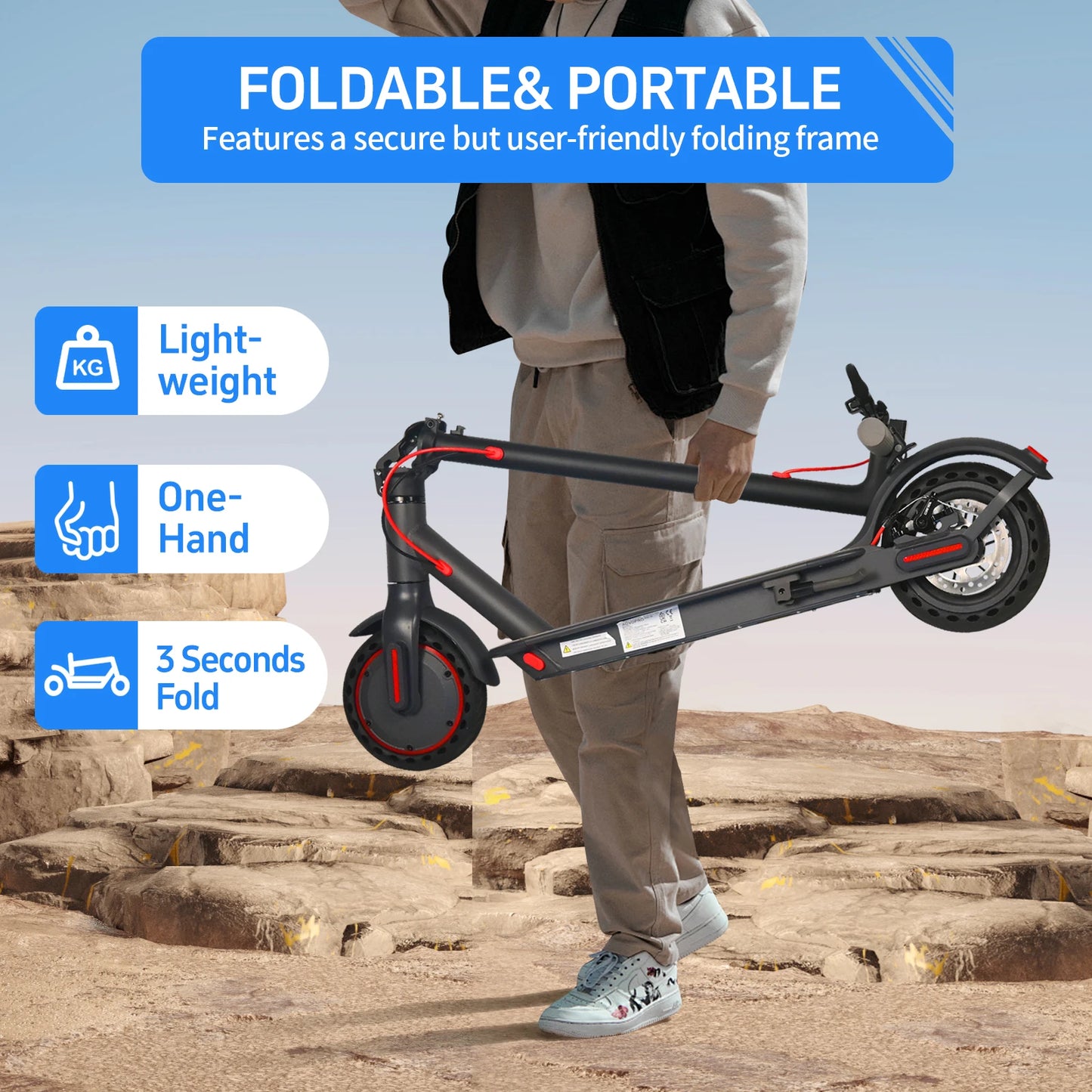 JUICEASE TUYA/TX01 Scooter Electric Scooter for Adults 8.5 Inch Tire Portable Lighting Cruise Control Escooter 350W 5-30KM Range