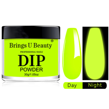 30g Luminous Nail Art Powder Halloween Dipping Powder Pink Pumpkin Orange Glow In Dark Phosphor Powder Party Manicure Salon DIY.