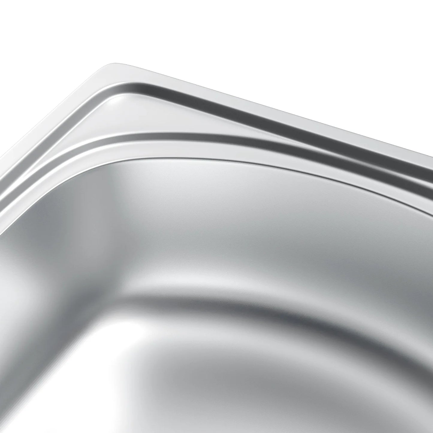 58 x 43 cm große Küchenspüle aus silbernem Inox-Edelstahl mit Abflussbaugruppe – obere Montage für Zuhause