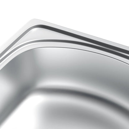 58 x 43 cm große Küchenspüle aus silbernem Inox-Edelstahl mit Abflussbaugruppe – obere Montage für Zuhause