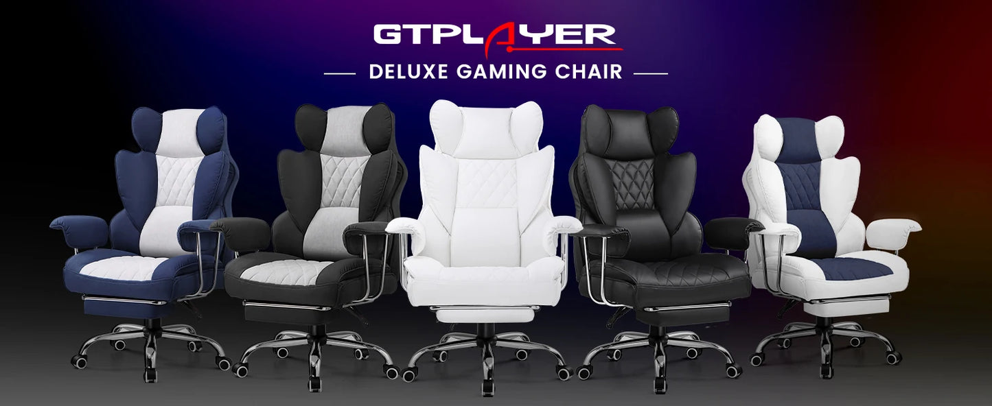 GTPLAYER Gaming Stuhl, Bürostuhl mit Taschenfeder-Lendenwirbelstütze, ergonomischer und komfortabler breiter Büro-Computersessel