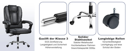 Ergonomic Office Chair PU Leather Desk Chair Spring Pad Design High Backrest Adjustable Executive Chair Swivel Chair