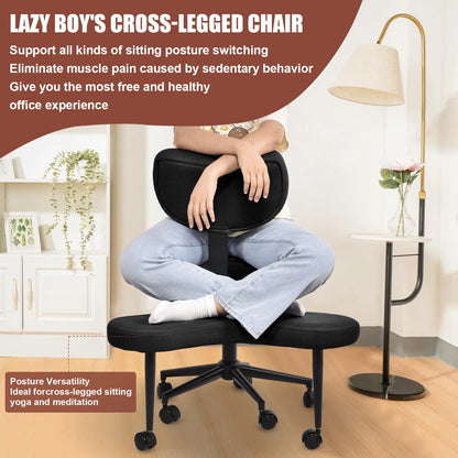 Stuhl mit gekreuzten Beinen, Stuhl mit gekreuzten Beinen für Erwachsene, höhenverstellbare Beinstütze mit Rollen zum Zappeln, zappelige Sitter mit mehreren Positionen