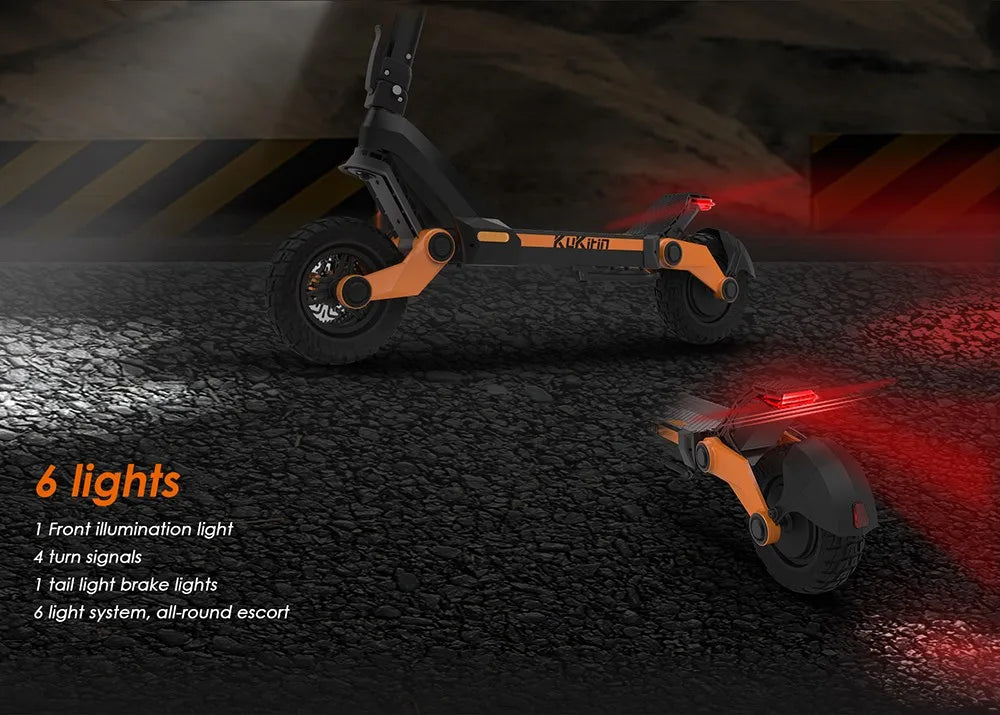 KuKirin G3 Electric Scooter 10" Off-road 1200W Motor 52V 18Ah Lithium battery Max Speed 50km/h, Shock arm Suspension 63km Range.