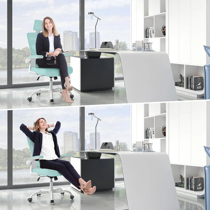 Ergonomic Office Chair, Desk Chair with Folding Armrests, Height-Adjustable, Breathable Backrest, Swivel Chair 360°