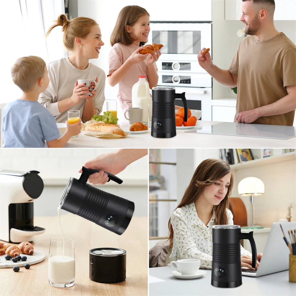 350ml Electric Milk Frother Milk Foam Machine for Coffee Latte 4 in 1 Hot and Cold Foam Maker Automatic Milk Frother Foamer.
