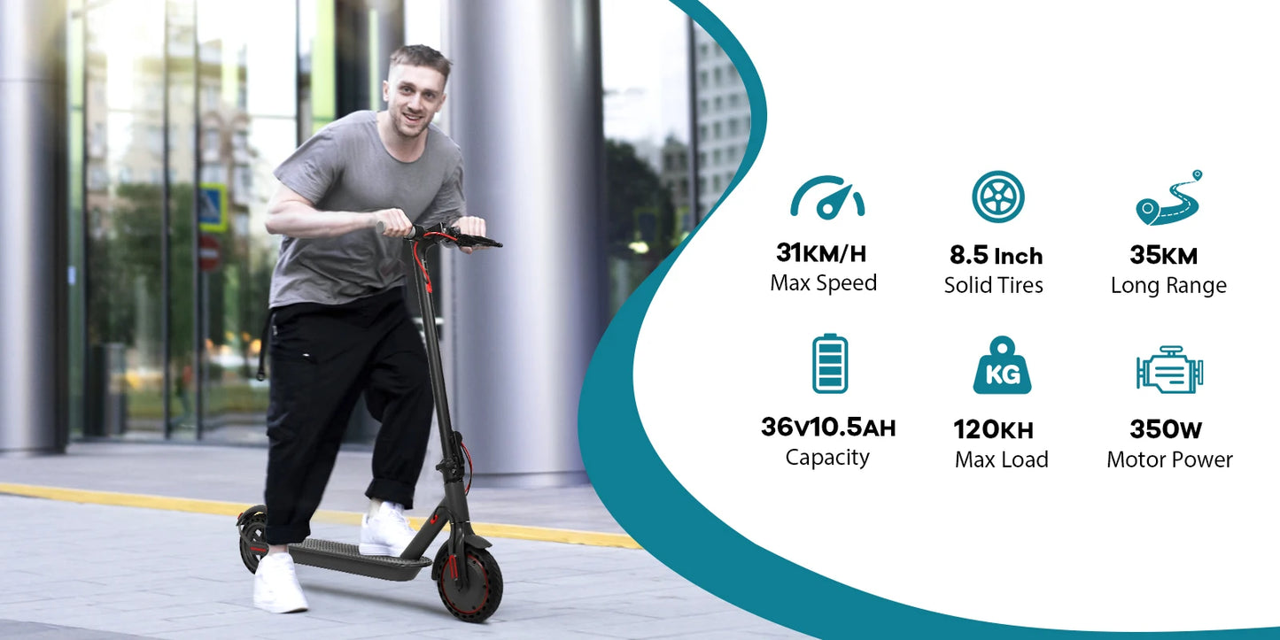 New 2025 AOVOPRO 31KM/H Adults Electric Scooter 36V 350W 25/35KM Long Range 8.5 Inch Dual Brake Folding Electric Kick Scooter