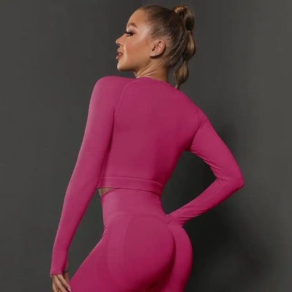 Cuties Women's Long Sleeve Top Sport Tops Yoga For Female Running Tight Tops Workout Suit Long Tee