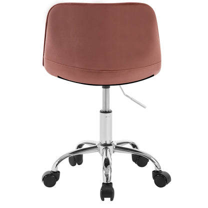 WOLTU Drehbarer Bürostuhl aus Samt, Make-up-Arbeitsstuhl, Ankleidehocker mit Rückenlehne, höhenverstellbarem, gepolstertem Sitz