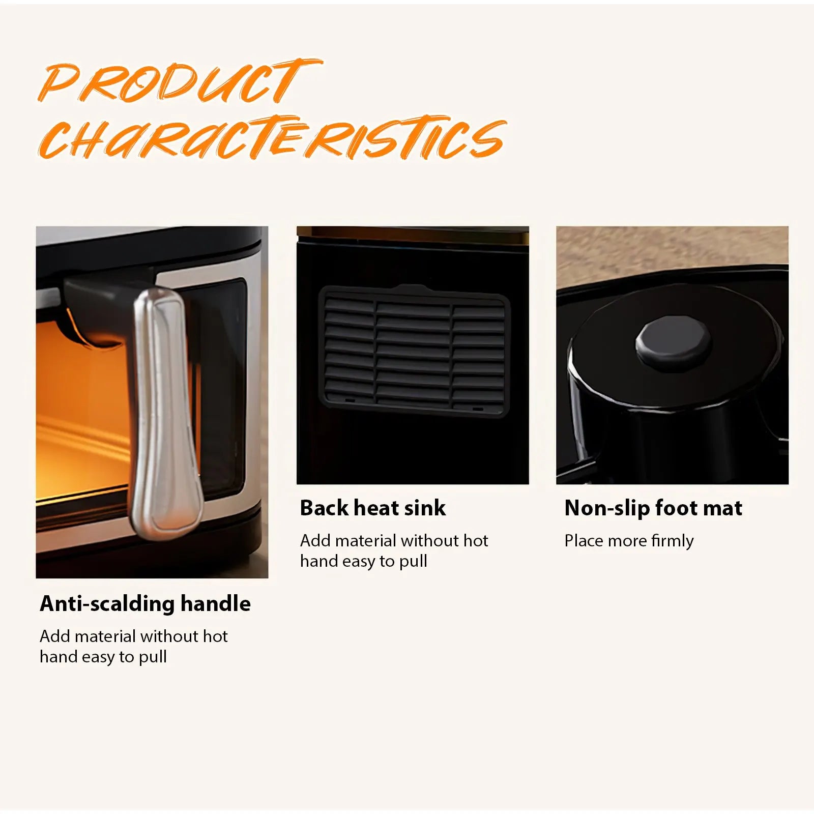 1400W 8L Air Fryer Stainless Steel Visible wide Capacity Electric Oven Touch glass Multifunctional Electric Fryer.