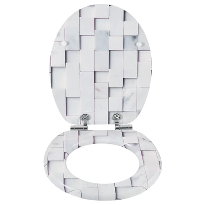O-förmiger Toilettensitz, verstellbare Scharniere, Toilettendeckel mit Motiv, Soft-Close-Mechanismus für Badezimmer