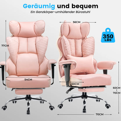 COMHOMA Gaming Stuhl, ergonomischer Bürostuhl, Schreibtischstuhl mit verstellbare Armlehnen, Taschenfederkern-Lendenwirbelstütze