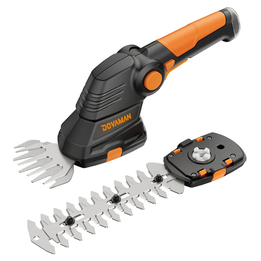 DOVAMAN 7,2 V Akku-Rasenschere, Griff mit drei Positionen, 80-Minuten-Schnellladung, 1500 mAh Akku, kompakte elektrische Schere