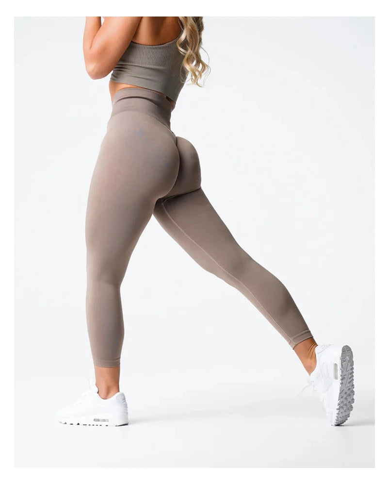 TKITK Solid Leggings Women Seamless Sports  Scrunch Bum Tights cycling shark pants Yoga shorts Gym navigation nv Workout wear.