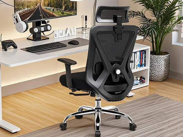 COMHOMA Bürostuhl Ergonomisch，Schreibtischstuhl mit 3D-Kopfstütze & 3D-Lendenwirbelstütze, verstellbare Armlehnen, Office Chair