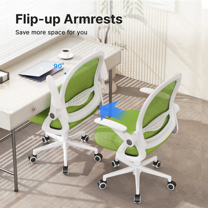 Office Chair Ergonomic Desk Chair Gaming Chairs Mid-Back Mesh Chair Flip-up Armrests Lumbar Support for Home Office