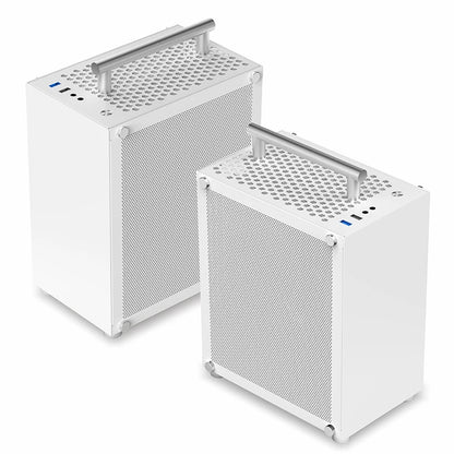 METALFISH T40 Mini ITX Case 7L Gaming Computer White Chassis Compact Transpare PC Support SFX PSU/70mm Cooler With Handle.