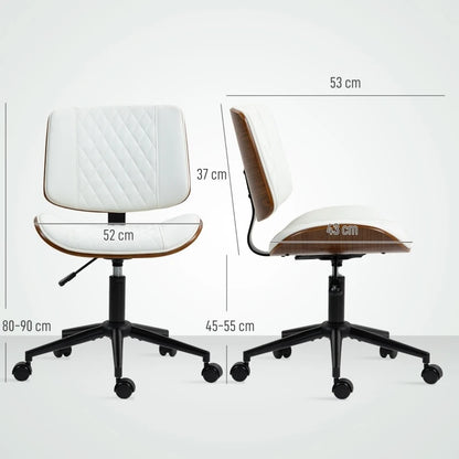Rosahqnda Home-Office-Stuhl, ergonomischer Computer-Schreibtischstuhl mit verstellbarer Höhe, drehbarer Lounge-Arbeitsstuhl