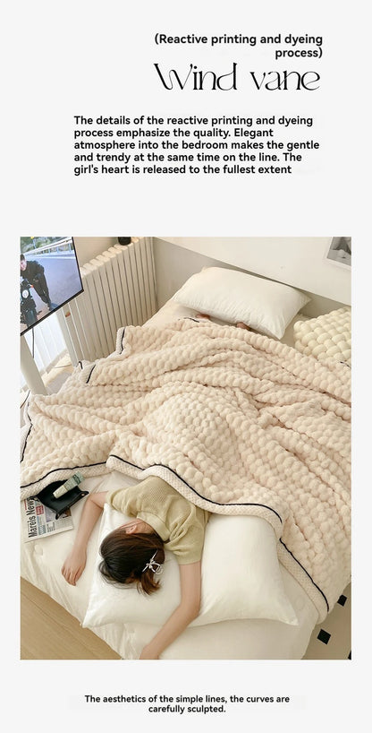Turtle Velvet Autumn Winter Warm Sleeping Blanket Soft Comfortable Flannel Fleece Blankets for Bed Cozy Fluffy Warmth Blanket.
